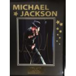 MICHAEL JACKSON SIGNED FRAMED PICTURE.