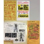 BILLY FURY SIGNED AND 60s HANDBILLS.