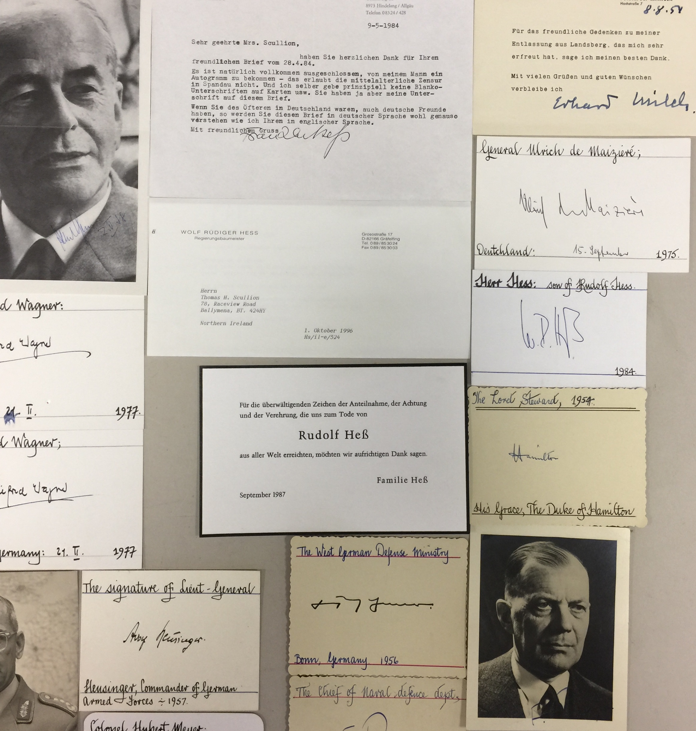 THIRD REICH ERA AUTOGRAPHS. 22 autographed cards/pieces of correspondence. - Image 3 of 4