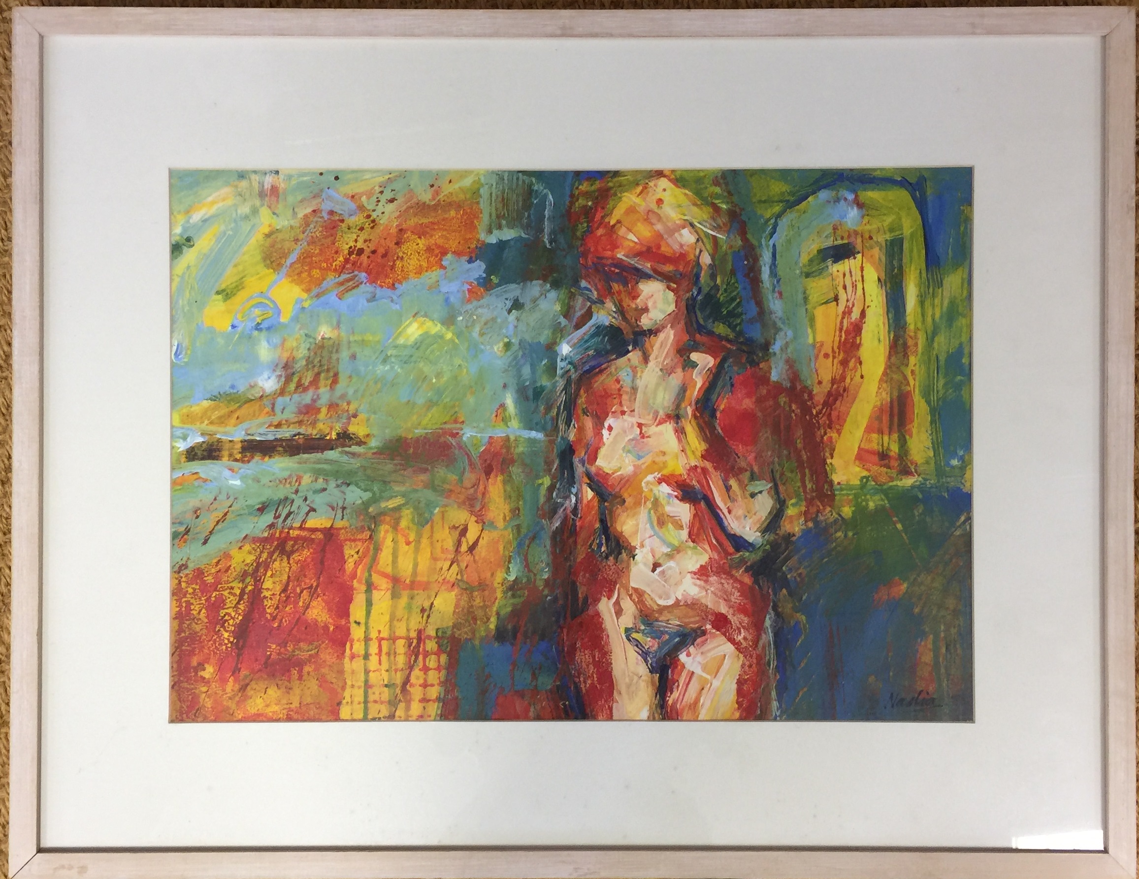 FRAMED PAINTINGS. A pair of framed works by a possibly Russian artist, signed 'Nadia'. - Image 3 of 3