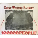 GREAT WESTERN RAILWAY POSTER - a 1924 Great Western Railway FA Cup Final football poster: Aston