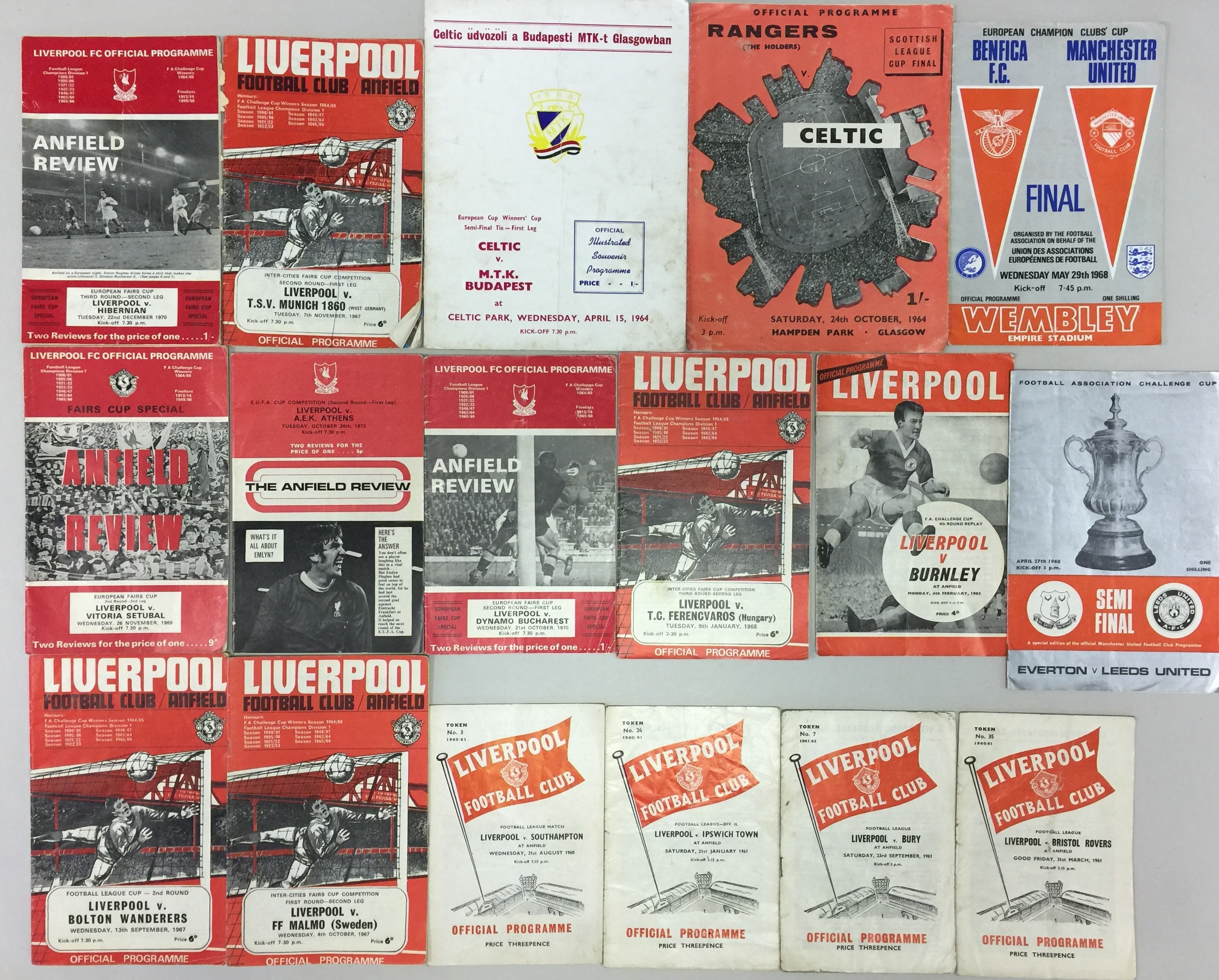 ASSORTED 1960S FOOTBALL PROGRAMMES - Approx 56 football programmes,