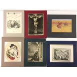 MOUNTED PRINTS - WHISTLER AND MORE. 13 mounted prints of various styles and periods.