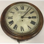 WINTER'S STOCKPORT WALL CLOCK. An eight sectional wire fusee clock made by Winter's of Stockport.