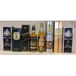 BLENDED WHISKEYS - 8 mostly boxed bottles of blended Whisky to include: a boxed 75cl bottle Johnnie