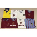 ASTON VILLA. 8 replica Aston Villa football shirts from the "SCORE DRAW OFFICIAL RETRO" series.