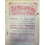 ASTON VILLA 1909 PROGRAMME.