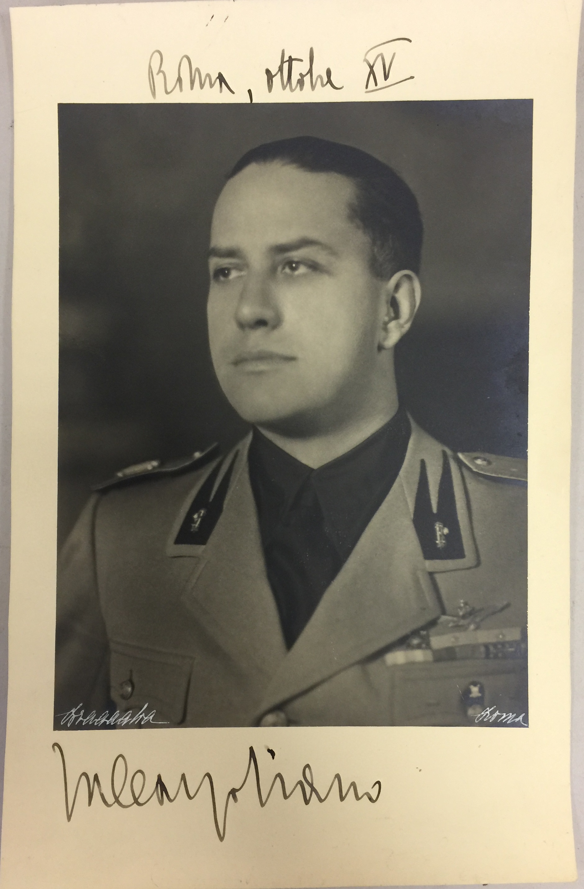 GALEAZZO CIANO BRAGAGLIA PORTRAIT AND AUTOGRAPH. - Bild 2 aus 4