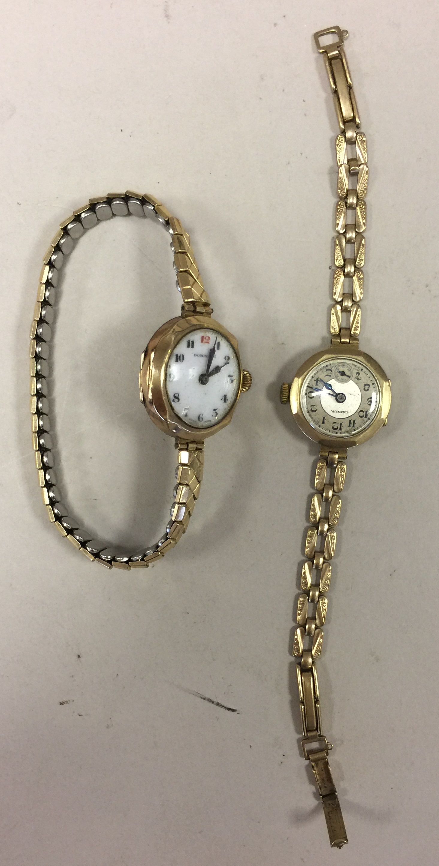 LADIES 9CT GOLD WATCHES. To include a Vertex (dial stamped Thexor, movement stamped V.W.