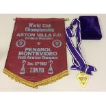 ASTON VILLA INTERCONTINENTAL PENNANT AND MEDAL.