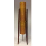 MID CENTURY ROCKET LAMP. A mid century, twin bulb, orange 'Rocket Lamp', measuring 105cm tall.