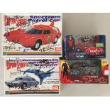 GERRY ANDERSON / CAPTAIN SCARLET SIGNED. Four boxed toys, all bearing autographs.