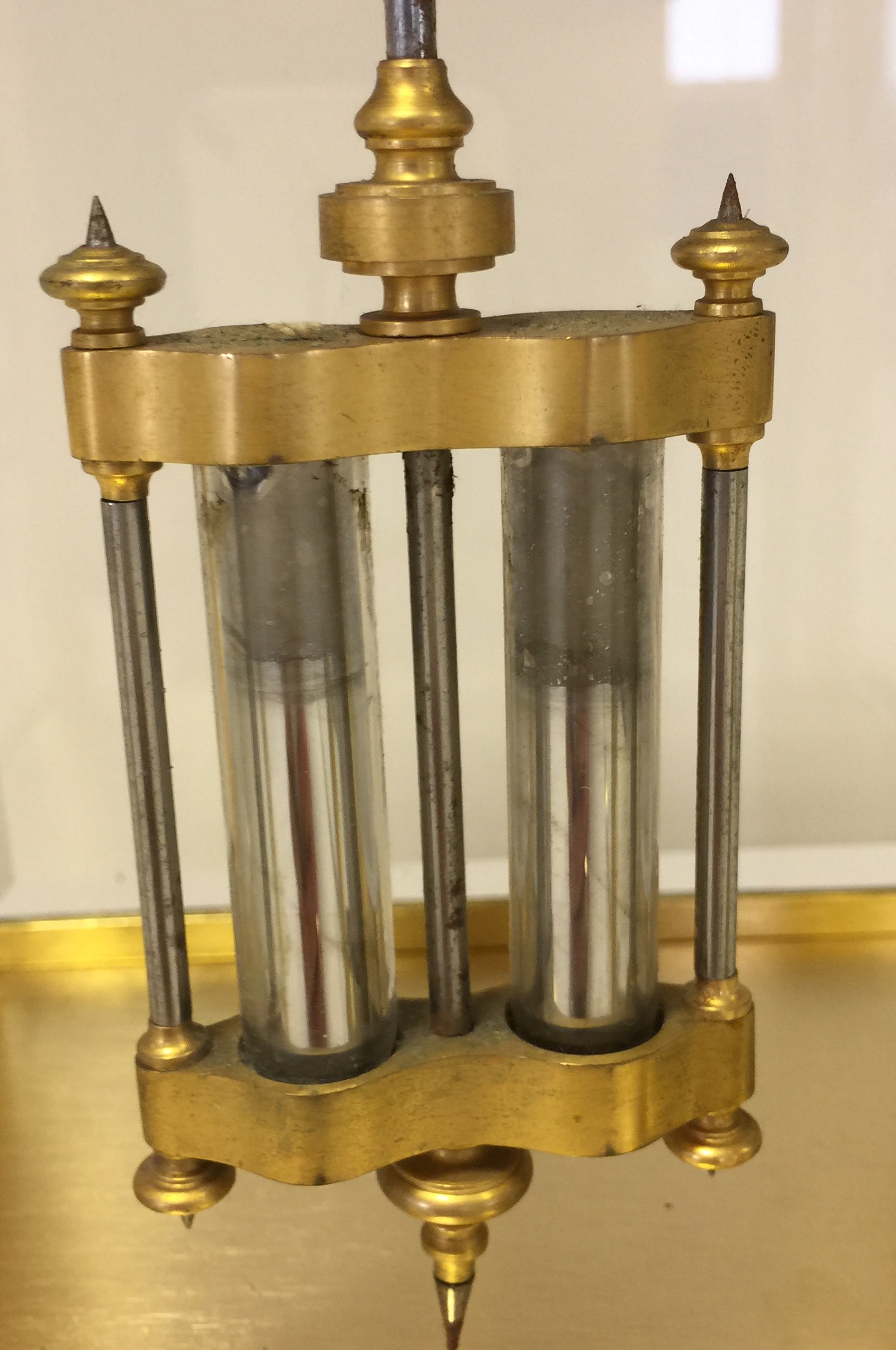 FRENCH FOUR GLASS MANTEL CLOCK. Marked to face G.H & C Gowland, Sunderland. Probably circa 1860s. - Image 8 of 8