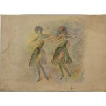 Miroslav Tichý (1926 - 2011) Untitled to depict two girls dancing, probably 1940-50s.