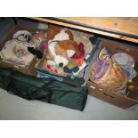 4 x boxes of decorative china, glassware, teddy bears etc.