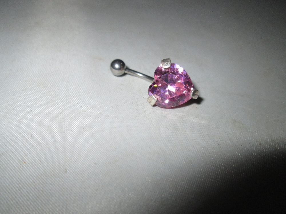 Modern silver belly button ring