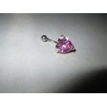 Modern silver belly button ring