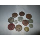 Coins : USA half Dollar 1950, 1951 sixpence,