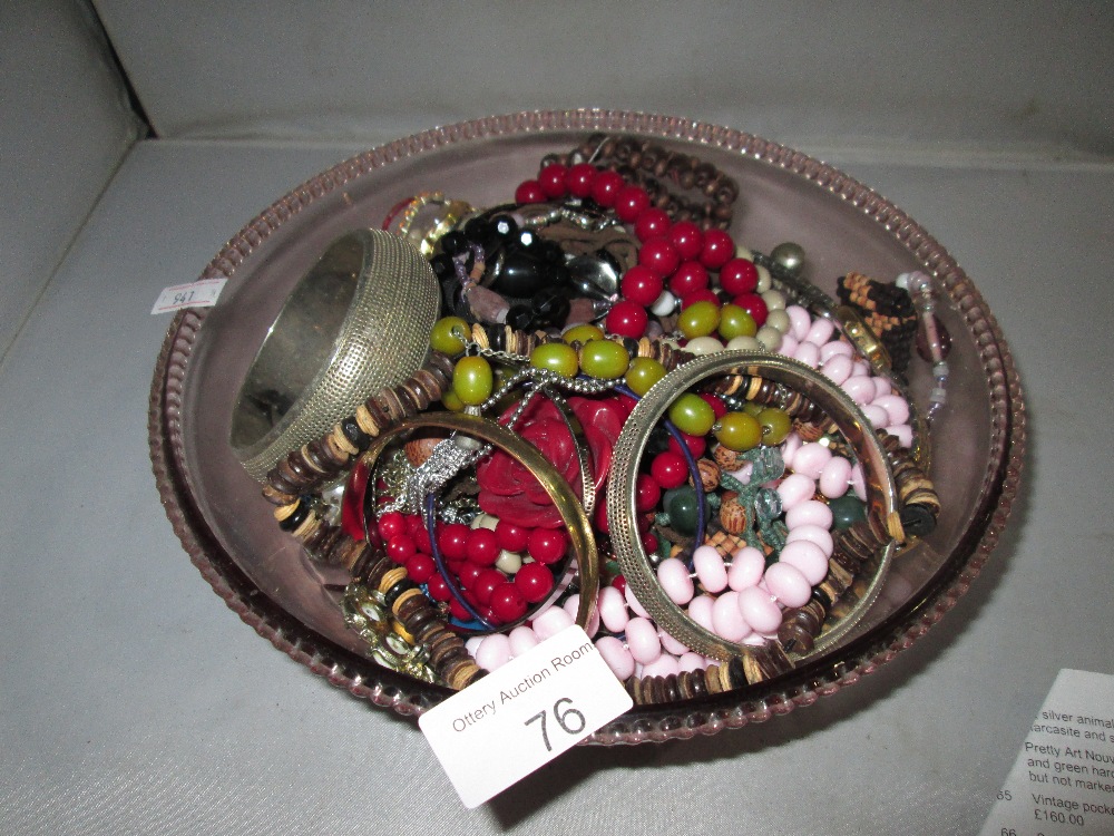 Bowl of costume jewellery