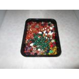 Tray of antique and vintage Venetian style trade beads