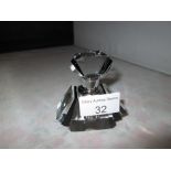 Art Deco style black and clear cut glass scent bottle