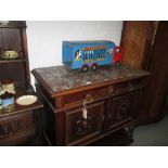 Early 20th century French marble top two drawer cupboard