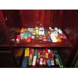 2 x shelves of assorted die cast toy cars : Lesney,