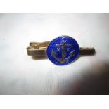 Vintage enamelled silver tie clip