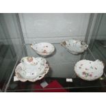 Pair of Cross sword marked pin dishes & two others