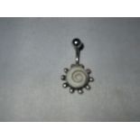 Modern silver belly button ring