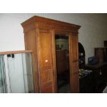 Victorian ash mirror front wardrobe