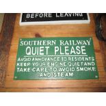 Cast iron sign : Railways