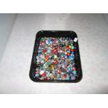 Tray of antique and vintage Venetian style trade beads