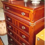 French leather bound chest of drawers