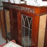 Early 20th century leaded and glazed mahogany china display cabinet