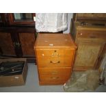 Faux pine two drawer filing cabinet