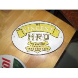 Cast iron advertising sign : Vincent Motorcycles