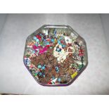 Tin of assorted costume jewellery