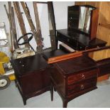 Assorted Stag Minstrel furniture : 2 x dressing tables, stool ,