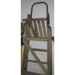 Vintage wooden step ladder & picture