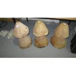 3 x Carved wooden mushrooms