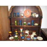 Assorted Torquay ware : mottoware, Pheasant pattern vase etc.