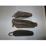 3 x vintage folding pocket knives