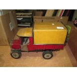 Vintage tin plate and wood childs toy lorry