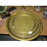 2 x Indian brass trays