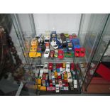 2 x shelves of assorted die cast toy cars : Matchbox,