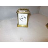 Early 20th century brass case carriage clock W G Mann of Gloucester