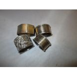 3 x silver serviette rings 44 g