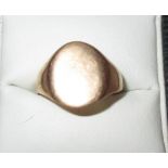 9 ct gold signet ring size 55 2 g