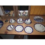 Decorative blue and white tea ware & Anniversary plate